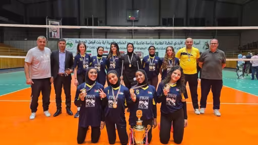 Wadi Finan Club women’s youth team with the league trophy