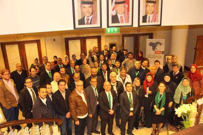 Group photo of attendees at the Dairy Seminar in Amman, Jordan, 2017