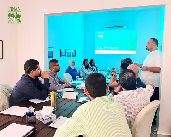Finan team members attending a technical and business training session